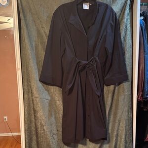Finley Black Trench Coat with Tie Waist